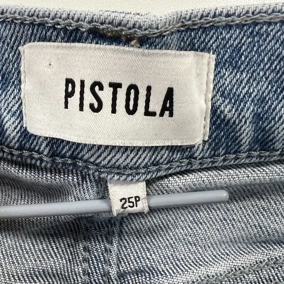 Pistola Lana Crop Wide Leg Cuff Snowcat Jeans 25P High Rise Raw Hem Petite - Picture 5 of 11